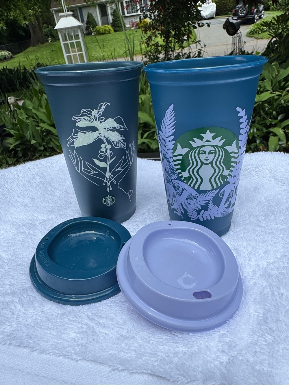 Starbucks Teal & Lavender Botanical Reusable Cold Cups